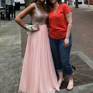 Pink Jeweled Prom Dress